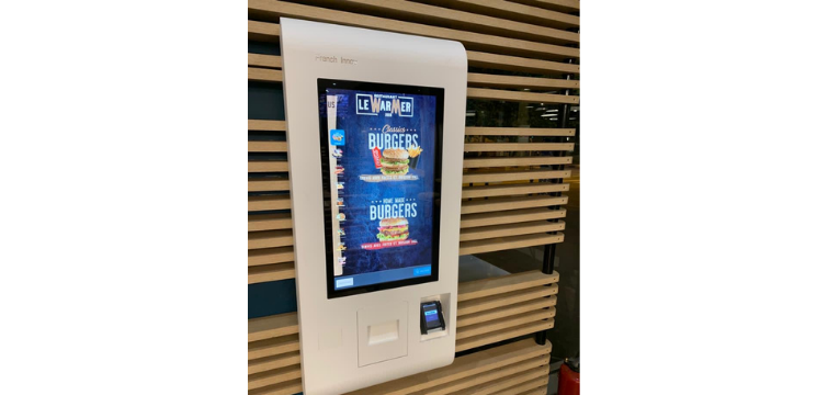 Borne de commande interactive, digitale, tactile, restaurant, caisse, quiosk, bornes